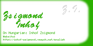 zsigmond inhof business card